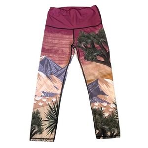 Yoga Democracy Desert Oasis Recycled Cropped Yoga Leggings, Small, Athleisure